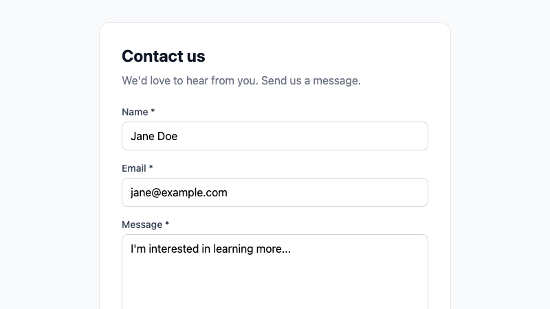 Contact Form screenshot 1