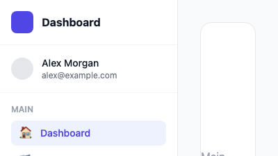 Dashboard Sidebar
