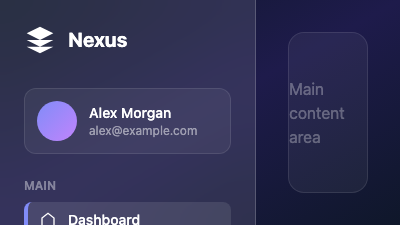 Glass Sidebar Navigation