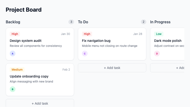 Kanban Board screenshot 1