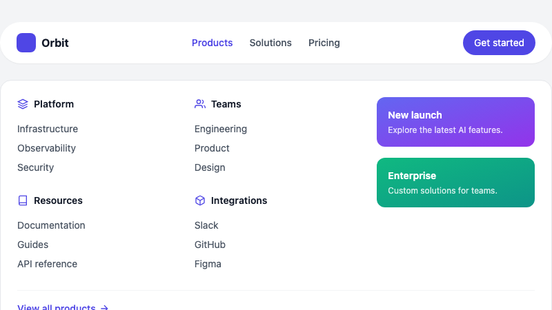 Mega Menu Dropdown screenshot 1