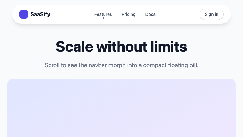Resizable Floating Navbar screenshot 1